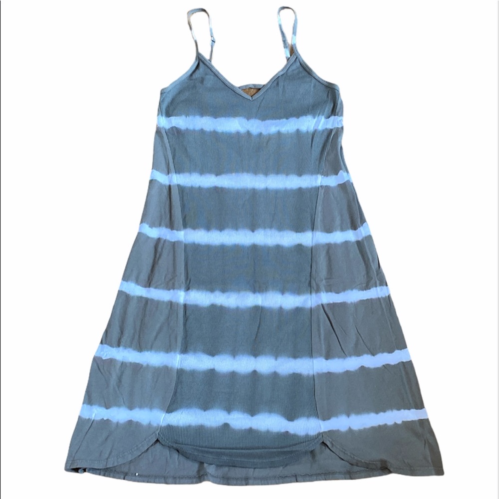 LAmade sundress cotton knit tie dye stripe olive XS NEW bohemian gorpcore